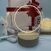 Venta caliente transfronteriza base de madera maciza Tablero de mensajes luz de noche 3D Luz creativa acrílico lámpara de mesa de ambiente