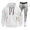 Traje de Sudadera Deportiva Otoño e Invierno Transfronterizo 2024 para Hombre con Cremallera Sudaderas Ropa Deportiva Traje Suéter Suéter Conjunto de Dos Piezas