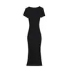 Vestido Ajustado de Cuello en V Estilo Ligeramente Maduro para Mujer, Vestido Base Adelgazante de Gama Alta para Verano, Vestido Largo Sexy para Chicas Atrevidas