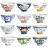 Tigela de sopa de cerâmica Meizhong importada japonesa tigela de arroz tigela de mesa única Tigela de macarrão de pernas altas japonesa tigela de sobremesa pequena tigela