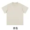 Camiseta masculina de manga curta, corte solto, ombros caídos, gola redonda, qualidade de exportação, modelagem europeia e americana, algodão 230g, acabamento lavado e desgastado, com efeito vintage de tingimento em cera