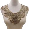 Bordado de renda bordado corsage bordado tridimensional gola poliéster seda oco gola falsa Dourado prata solúvel em água