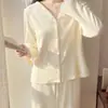 Pijama Nuevo Estilo Otoño/Invierno 2026 para Mujer, Puro Deseo De Rong Calidez Casual, Se Puede Usar Afuera, Cárdigan, Manga Larga Ropa de Casa