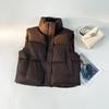 Colete Feminino de Inverno Solto Engrossado Curto Jaqueta Colete de Moda Outono e Inverno Feminino
