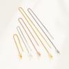 Alambre para Pendientes de Plata de Ley 925 Montura Vacía Accesorios Hechos a Mano para DIY Alambre para Pendientes Versátil Simple Montura de Plata Estilo Cadena de Caja Pendientes para Mujer
