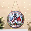 Decoração de Natal Transfronteiriça Placas de Madeira Penduradas Série Criativa de Bonecos de Neve de Natal Placas Penduradas Placas Redondas Placas de Porta de Madeira