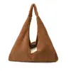 Bolso de Hombro de Lana de Cordero Perezoso para Mujer Otoño e Invierno Nuevo Gran Capacidad Versátil Bolso de Felpa Bolso de Hombro para Viajes