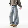 Jeans Lavados High Street Americanos para Hombre Primavera 2025 Nueva Marca de Moda Pantalones Rectos Sueltos Pantalones de Pierna Ancha Juveniles