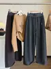 Pantalones Anchos Suaves y Esponjosos Estilo Coreano Otoño/Invierno 2026 para Mujer Cintura Alta Elástica Holgados con Cordón Versátiles Casuales
