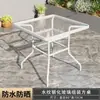 Mesa de Comedor Redonda Plegable Blanca de Vidrio Templado para Exteriores, Mesa de Comedor para el Hogar con una Mesa y Dos Sillas, Mesa de Té Pequeña para Balcón