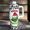 Nuevo Taza de Coche Termo de Navidad Grinch Dibujos Animados Linda Creativa de 40 oz con Asa Taza de Hielo para Mantener Frío Montada en Coche