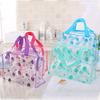Bolsa cosmética transparente estampada direta da fábrica portátil grande capacidade à prova d'água bolsa de armazenamento em pvc bolsa de mão para senhoras