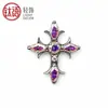 Aretes de Hélice de Acero de Titanio F136 Cruz Incrustada con Circonita 5A Aretes para Cartílago Joyería para Perforaciones Venta al por Mayor