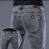 Jeans para Hombre de Terciopelo Engrosado 2023 Invierno Moderno Marca Pantalones Rectos Slim Otoño e Invierno Pantalones Casuales con Clase