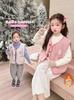 Chaleco para niña con forro polar Otoño e Invierno 2024 Nuevo Chaleco Acolchado para Niños Estilo Occidental Bebé Niña Chaleco de Dibujos Animados