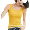 Camisola acanalada de algodón modal de 260 g para mujer, Primavera y Verano, Sin copas, Se puede usar como capa exterior o capa base, Blanco roto