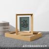 Marco de Fotos Acrílico Transparente de Doble Cara Borde Biselado de Mesa Sin Núcleo Pintado Tallado de Hoja Caligráfica Marco de Espécimen de Planta Color Nogal