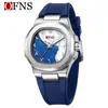 Reloj Masculino Más Vendido Transfronterizo Oufani Simple Doble Esfera Números Árabes Reloj Cuadrado Clásico de Cuarzo