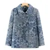 Roupas de outono da vovó, casaco para mulheres idosas, blusa de novo estilo com gola virada para primavera e outono para mãe de 70-80 anos, roupas para senhora idosa