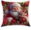 Capa de Almofada de Natal Temu Decoração de Feriado Transfronteiriça Estilo Pintura a Óleo Realista Capa de Almofada para Sofá Quarto Almofada Atacado
