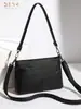 Bolso de Hombro Denk Retro de Cuero Genuino para Mujer, Cuero Suave de Alta Calidad, Bolso Cuadrado Pequeño Sencillo, Piel de Vaca de Primera Capa, Elegante Bolso Cruzado