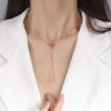 Cadena de suéter de plata de ley 925 de alta gama para otoño e invierno para mujer 2023 nuevo collar colgante de diseño de nicho largo moderno ins