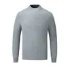 Nuevo Suéter de Punto de Cuello Alto Medio para Hombre de Otoño e Invierno, Color Sólido, Manga Larga, Versátil, Sencillo, Suéter Pulóver Cálido para Hombre