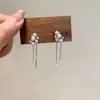 Pendientes Exquisitos y Suaves de Borla de Perla y Circonita, Diseño de Nicho, Pendientes Elegantes y que Adelgazan el Rostro, Lujo Ligero y Accesorios para Orejas Versátiles