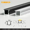 Perfil de Aluminio para Luz Lineal LED Luz Lineal Empotrada Canal de Luz de Aleación de Aluminio Tira de Luz Dura Canal de Aluminio Fuente de Luz Lateral