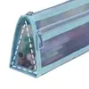 Estojo de Lápis Triangular de Malha Transparente, Papelaria de Grande Capacidade, Estojo Especial para Provas de Estudantes, Caixa de Papelaria Estéreo de Camada Dupla