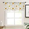 Cortinas de Ventana, Cortinas de Puerta, Cortinas de Café, Cortinas a Prueba de Polvo para Gabinete de Fregadero de Cocina con Diseño de Margarita Silvestre de País de Amazon Transfronterizo