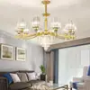 Nuevos Estilos de Lámparas para Dormitorio y Comedor, Lámpara de Araña Retro Francesa para Sala de Estar, Lámpara de Velas Dorada de Lujo de Estilo Americano Simple para Dormitorio