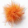 Broche Corsage de Pluma de Avestruz Grande Adorno para Vestido Sombrero Ropa Accesorios DIY Joyería Hecha a Mano Multicolor