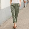 Pantalones bombachos rectos y holgados de lino y algodón para mujer, pantalón informal, de talla grande, para primavera y otoño