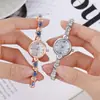 Encantador Reloj Pulsera de Corazón en Oro Rosa con Pedrería, Esfera Minimalista para Mujer Estudiante, Reloj de Pulsera de Cuarzo