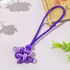 Cuerda Colgante para Coche Nudo Auspicioso Bicolor Borla Accesorio Nudo de Piña Hecho a Mano Nudo Chino Colgante para Coche Estilo Tendencia Nacional