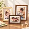 Marco de Fotos Sencillo de Madera de 6 Pulgadas Decoración Creativa para el Hogar Mesa Pared de Fotos Marco Horizontal Marco de Registro de Crecimiento Marco en Blanco