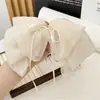 Presilha de Cabelo Super Fada Doce de Gaze com Laço Fita Temperamento Presilha de Primavera Leve e Fina Sensação de Gaze Meio Cabelo Presilha Tubarão Acessórios de Cabelo