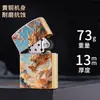 Z902 Encendedor de Queroseno de Alta Gama Original Color Cobre Repujado Impreso Qinglong y Baohu, Venta Directa del Fabricante en Douyin