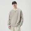 Suéter henley masculino pesado de 590g estilo retro old money, novo tricô casual quente da moda outono/inverno 2026
