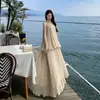 Chaleco sin mangas de nuevo estilo para mujer de principios de primavera, Ropa de abrigo de verano, Conjunto de falda de corte recto, Dobladillo ancho de gasa