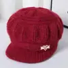 Nuevo estilo de gorro de lana tejido para mujeres de mediana edad y mayores, gorro cálido de invierno para madres, gorro de calabaza engrosado y forrado de polar