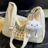 Bolsa de Lona para Mulheres 2025 Nova Tendência Outono e Inverno Simples Versátil Grande Capacidade Bolsa de Ombro Casual Roupa de Trabalho Bolsa Transversal Dumpling