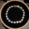Estrela Azul do Oceano Sussurro! Pulseira Redonda de Zircônia Banhada a Ouro Real 18K, Pulseira de Luxo Leve de Alta Qualidade, Acessório de Mão Luxuoso e Elegante