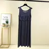 Vestido Modal Anti-Impacto, Estilo Fino, Pode Ser Usado Fora, Vestido Regata para Mulheres, Vestido Longo Soltinho de Verão Acima do Joelho, Vestido de Casa Emagrecedor