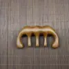 Pente de Massagem de Sândalo Dourado Couro Cabeludo Cinco Dentes Cabeça Redonda Pente Meridiano Corpo Universal Acuponto Pente de Massagem de Sândalo Atacado