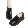 Otoño 2026 Nuevos Mocasines de Plataforma para Mujer sin Cordones Suela Suave Antideslizante Zapatos Casuales de Cuero Mocasines que Aumentan la Altura para Mujeres Bajitas
