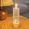 2025 Nova Lâmpada Decorativa Romântica Criativa Rosa Luz Noturna de Cabeceira Luz para Dormir para Quarto Lâmpada Vela Eletrônica de Simulação