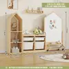 Gabinete de Almacenamiento de Juguetes para Habitación Infantil Combinación de Gabinete con Pizarra Magnética de Madera Maciza Gabinete de Almacenamiento y Organización Multicapa