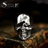 Guerrero de acero Hombres europeos y americanos Anillo retro de acero inoxidable Anillo de acero de titanio de calavera retorcida al por mayor